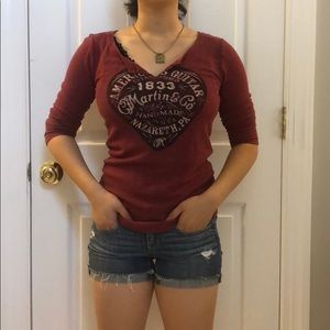Lucky Brand Maroon T